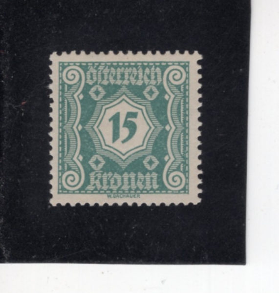 AUSTRIA(����Ʈ����)-#J109-15k-NUMBER AND POSTAGE DUE STAMPS(����, ���� ��� �̳�)-1922��