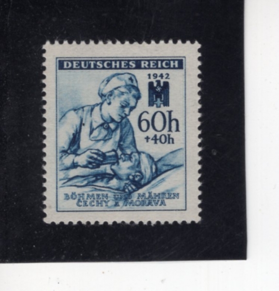 CZECHOSLOVAKIA-BOHEMIA AND MORAVIA(����̾ƿ� ����� ��ȣ��)-#B13-60+40h-NURSE AND SOLDIER(��ȣ��, ����)-1942.9.4��