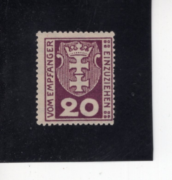 DANZIG(��ġ��)-#J2-20pf-DANZIG COAT OF ARMS(��ġ�� ����)-1921��