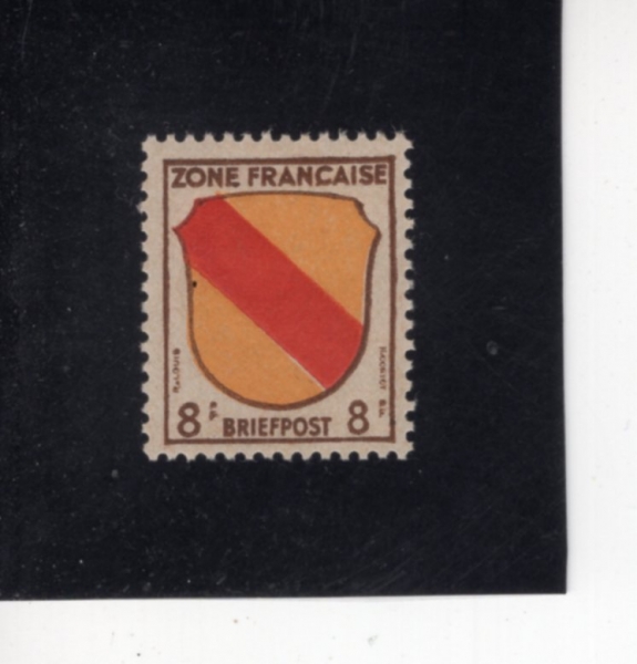 GERMAN OCCUPATION STAMPS(������)-#4N4-8pf-ARMS OF BADEN(�ٵ��� ����)-1945��