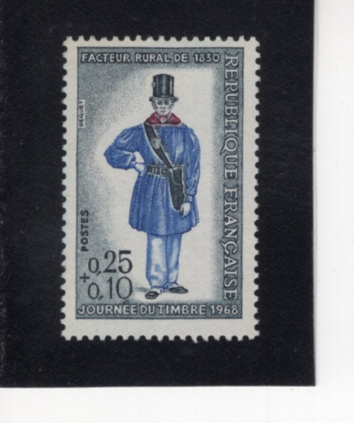 FRANCE(������)-#B416-25+10c-RURAL MAILMAN, 1830(1830��� ���� ��ü��)-1968.3.16��