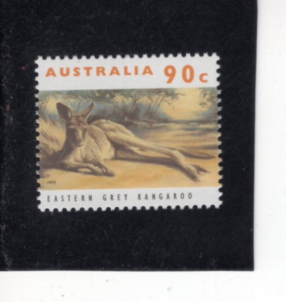 AUSTRALIA(����Ʈ���ϸ���)-#1284-90c-EASTERN GRAY KANGAROO(���� ȸ��Ļ�ŷ�)-1993.8.12��