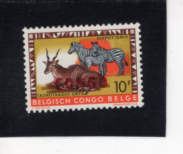 BELGIAN CONGO(���⿡�� ���)-#317-10fr-ELAND AND ZEBRAS(�Ϲ� ������, ��踻)-1959.10.15��