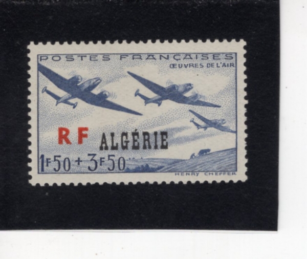 ALGERIA(������)-#B43-1.50+3.50fr-PLANES OVER FIELDS(�������� �����)-1945.7.2��
