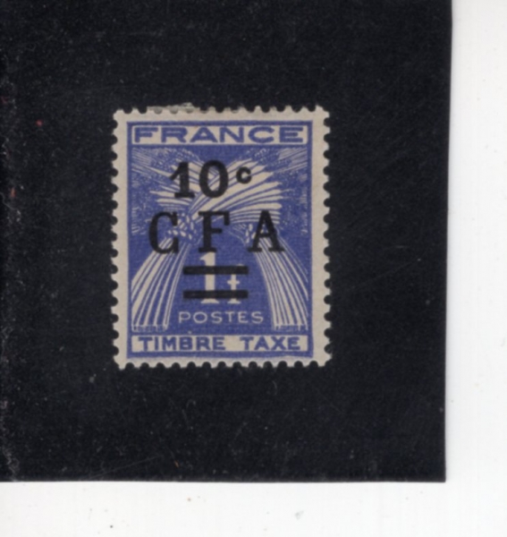 REUNION(�����Ͽ�)-#J36-10c on 1fr-WHEAT(�� �̻�)-1949��