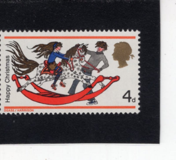GREAT BRITAIN(����)-#572-4p-BOY AND GIRL WITH ROCKING HORSE(��鸻�� ź �ҳ�, �ҳ�)-1968.11.25��