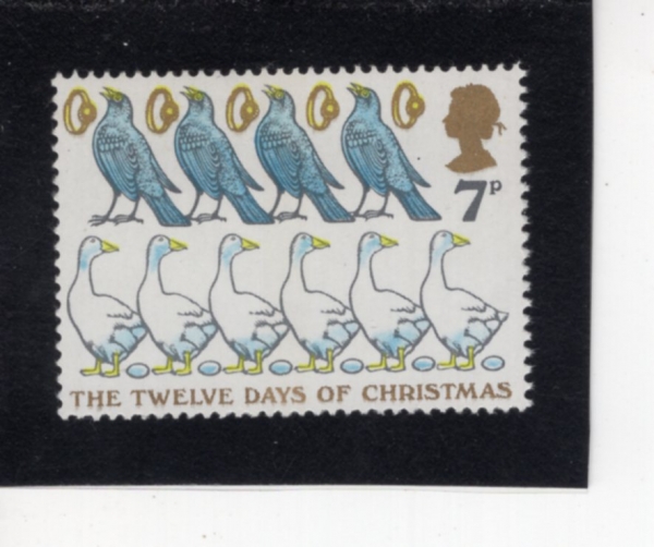 GREAT BRITAIN(����)-#822-7p-4 COLLY BIRDS, 5 GOLD RINGS AND 6 GEESE A-LAYING(�ݸ� ���� 4����, �ݹ��� 5��, 6���� ���� �ִ� ����)-1977.11.23��