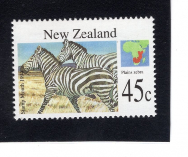 NEW ZEALAND(��������)-#1234-45c-PLAINS ZEBRA(��� ��踻)-1994.8.16��