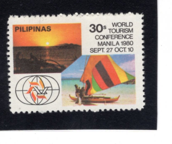 PHILIPPINES(�ʸ���)-#1484-30s-CATAMARAN, CONFERENCE EMBLEM(���� ���� ȸ��, �ֵ���)-1980.9.27��