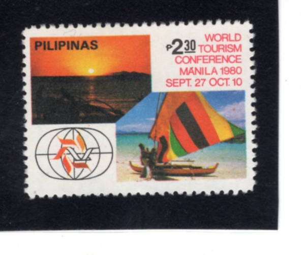 PHILIPPINES(�ʸ���)-#1485-2.30p-CATAMARAN, CONFERENCE EMBLEM(���� ���� ȸ��, �ֵ���)-1980.9.27��