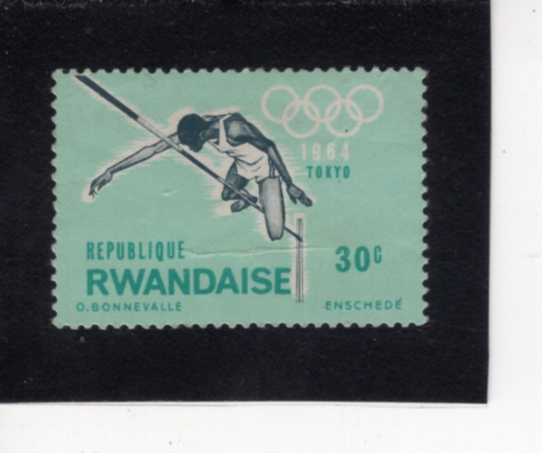 RWANDA(���ϴ�)-#78-30c-18TH OLYMPIC GAMES, TOKYO AND HIGH JUMP(1964�� �ϰ� �ø���, ���̶ٱ�)-1964.12.8��