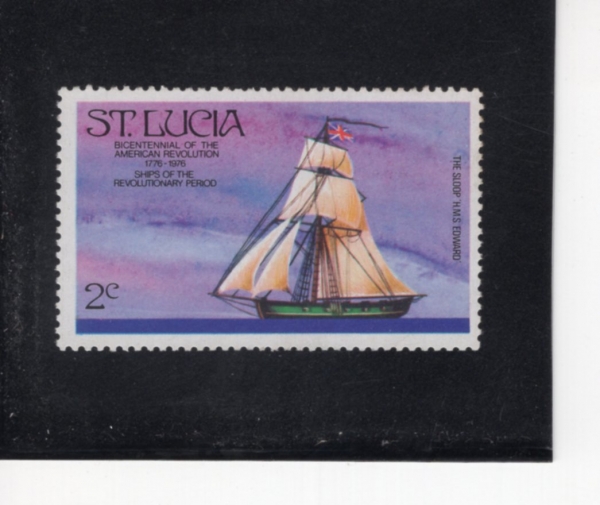 ST.LUCIA(����Ʈ ��þ�)-#381-2c-\"EDWARD\", BRITISH SLOOP(������� �긮Ƽ�� ������)-1976.1.26��