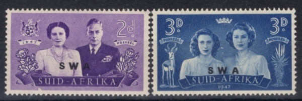 SOUTH WEST AFRICA(���� ������ī)-#157~8(2��)-VISIT OF THE BRITISH ROYAL FAMILY, MAR-APR., 1947(��������ī ���� ����)-1947.2.17��