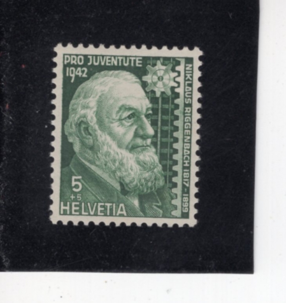 SWITZERLAND(������)-#B120-5+5c-NIKLAUS RIGGENBACH(��Ŭ��콺 ���չ���)-1942.12.1��