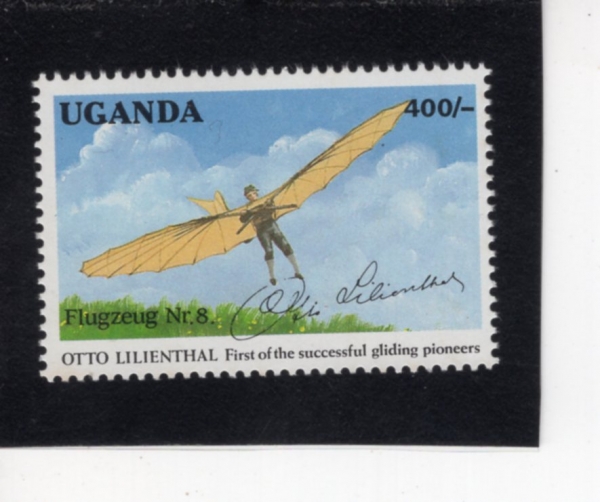 UGANDA(�찣��)-#976-400sh-25p-OTTO LILLIENTHAL, HANG GILDER, CENT.(���� ������Ż)-1992.1.6��
