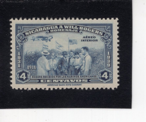 NICARAGUA(��ī���)-#C239-4c-WILL ROGER AND US MARINES(�� ������, �̱� �غ���)-1939.3.31��