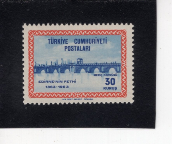 TURKEY(Ƣ��Ű��)-#1588-30k-MERIC BRIDGE(�޸�ġ �ٸ�)-1963.6.17��