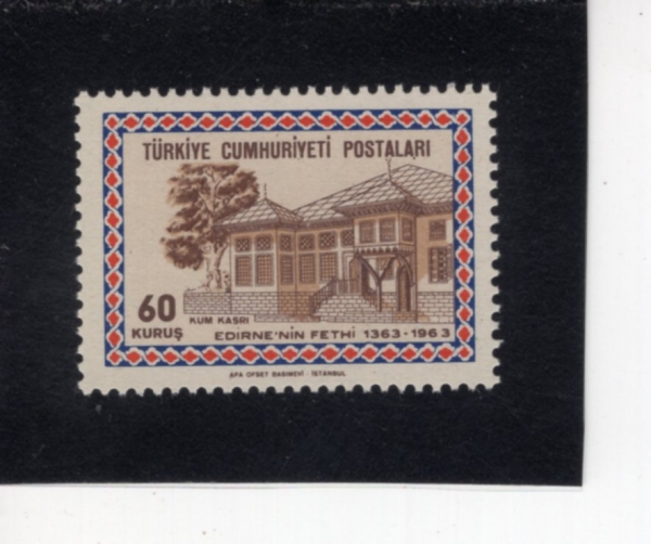 TURKEY(Ƣ��Ű��)-#1589-60k-SUMMERHOUSE, EDIRNE PALACE(���𸣳� ����)-1963.6.17��