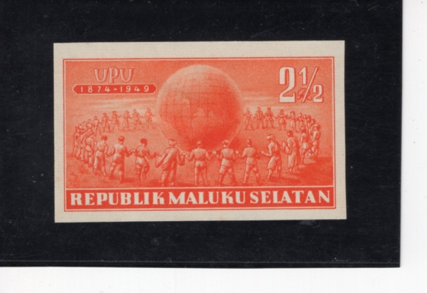REPUBLIK MALUKU SELATAN(�����ī ��ȭ��)-IMPERF-#NO-2 1/2r-UPU 25TH ANNIV. AND CIRCLE OF POSTMEN(������������ â�� 75�ֳ�, ��ü���� ��)-1950��