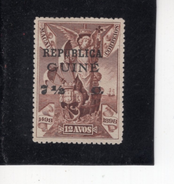 PORTUGUESE GUINEA(�������� ���)-#121-7 1/2c on 12a-VASCO DA GAMA AND ANGEL(�ٽ��� �� ���� �ε� �׷� �߰� 400�ֳ�, ���� �޸� õ��)-1913��