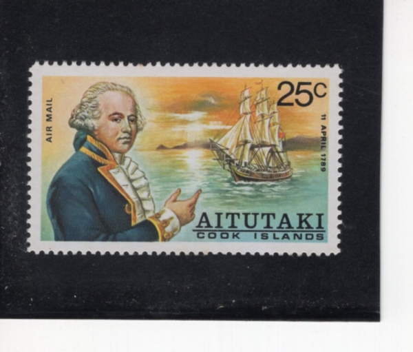 AITUTAKI(������ŸŰ)-#C3-25c-BLIGH AND \"BOUNTY\" OFF AITUTAKI(������ ������, HMS �ٿ�Ƽ)-1974.9.9��