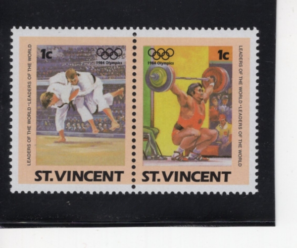 ST.VINCENT(����Ʈ ��Ʈ)-#765a~b(2��)-1984 SUMMER OLYMOICS AND JUDO, WEIGHT LIFTING(1984�� �ϰ� �ø���, ����, ����)-1984.8.30��