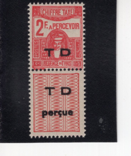 TUNISIA(Ƣ����)-#NO-2fr-DEESSE CARTHAGINOISE AND POSTAGE DUE STAMPS(ī��Ÿ���� ����, ���� ��� �̳�)-1922��