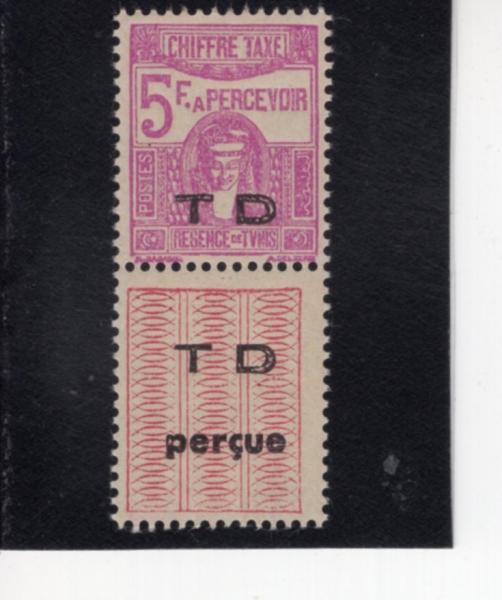 TUNISIA(Ƣ����)-#NO-5fr-DEESSE CARTHAGINOISE AND POSTAGE DUE STAMPS(ī��Ÿ���� ����, ���� ��� �̳�)-1922��