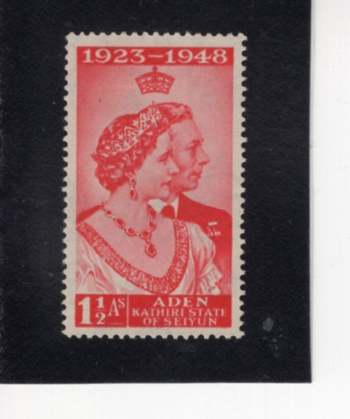 ADEN-KATHIRI STATE OF SEIYUN(�Ƶ�-īƼ��)-#14-1 1/2a-SILVER WEDDING(���� ���� ���� 6���� �����ں��� �պ� ��ȥ 25�ֳ�)-1949.1.17��