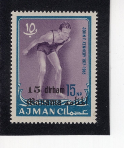 AJMAN(���)-#A2-15np-PRES. KENNEDY AND DIVING(�����ϴ� �ɳ׵�)-1964��