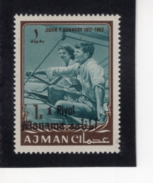 AJMAN(���)-#A2-1r-PRES. KENNEDY AND SAILING WITH JACQUELINE KENNEDY(��Ʈ�� ��Ŭ������� �ɳ׵�)-1964��