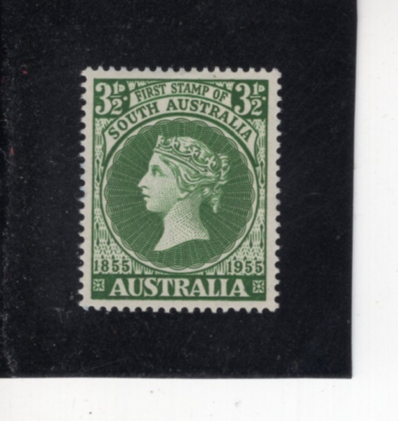AUSTRALIA(����Ʈ���ϸ���)-#285-3 1/2p-QUEEN VICTORIA(���丮�� ����)-1955.10.17��