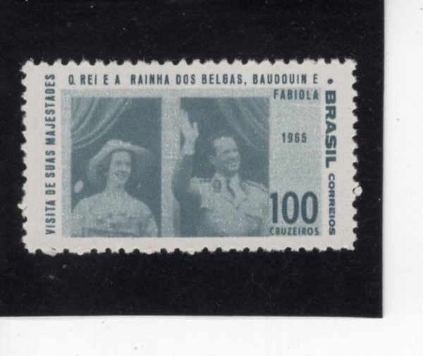 BRAZIL(�����)-#1014-100cr-KING BAUDOUIN AND QUEEN FABIOLA OF BEGIUM(���ξ� ��, �������� �ĺ�ö� �պ�)-1965.11.10��