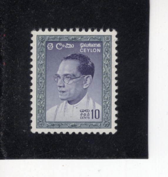 CEYLON(�Ƿ�)-#372-10c-S. W. R. D. BANDARANAIKE(�ַθ� ����Ʈ �������� ��ƽ� �ݴٶ�����)-1964.7.1��