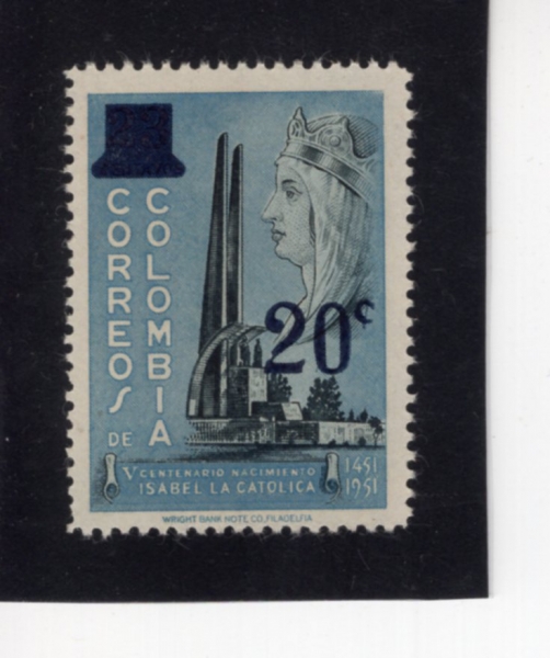 COLOMBIA(�ݷҺ��)-#693-20c-QUEEN ISABELLA I AND MONUMENT(���丮�� ����, ����)-1959��