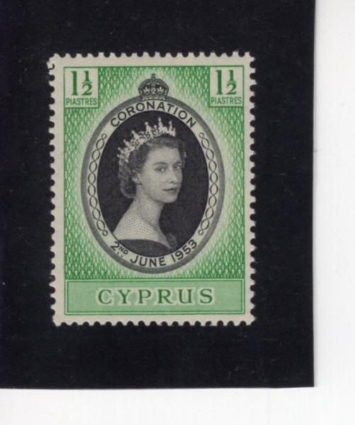CYPRUS(Ű���ν�)-#167-1 1/2pi-QUEEN ELIZABETH II(�����ں��� 2��)-1953.6.2��