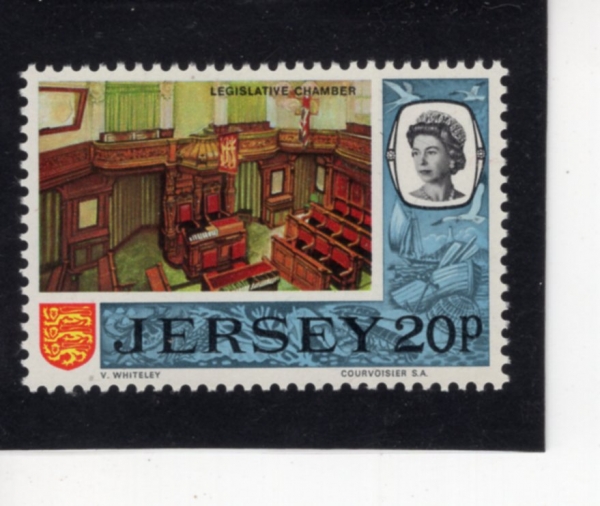 JERSEY(����)-#47-20p-QUEEN ELIZABETH II AND LEGISLATIVE CHAMBER(�����ں��� 2��, �Թ���)-1970��