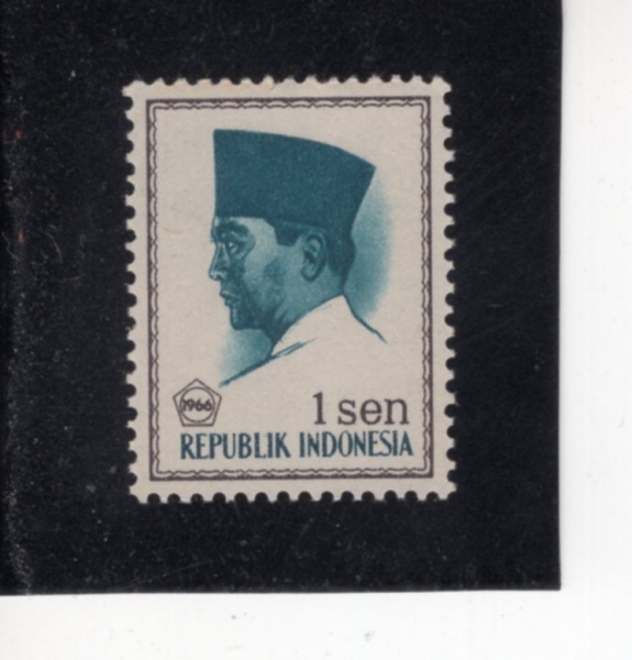 INDONESIA(�ε��׽þ�)-#668-1s-PRES. SUKARNO(��ī����)-1966��