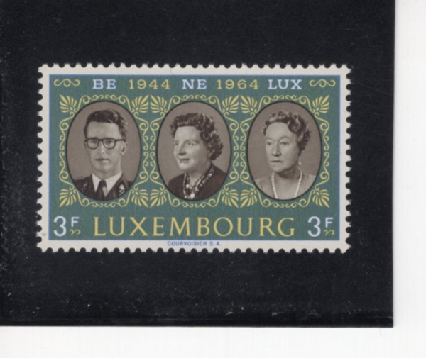 LUXEMBOURG(����θ�ũ)-#414-3fr-KING BAUDOUIN, QUEEN JULIANA AND GRAND DUCHESS CHARLOTTE(���ξ� ��, �պ� �ٸ��Ƴ�, ����� ����)-1964.10.12��