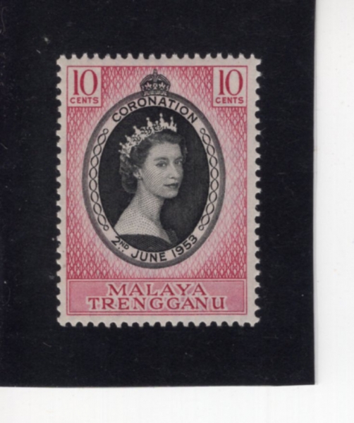 MALAYA-TRENGGANU(Ʈ������)-#74-10c-QUEEN ELIZABETH II(�����ں��� 2��)-1953.6.2��