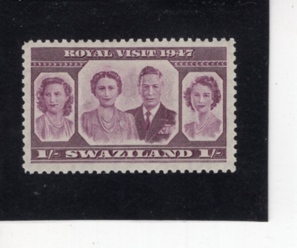 SWAZILAND(����������)-#47-1sh-ROYAL VISIT(���� 6�� ���հ� �����ں��� �պ� �����)-1947.2.17��