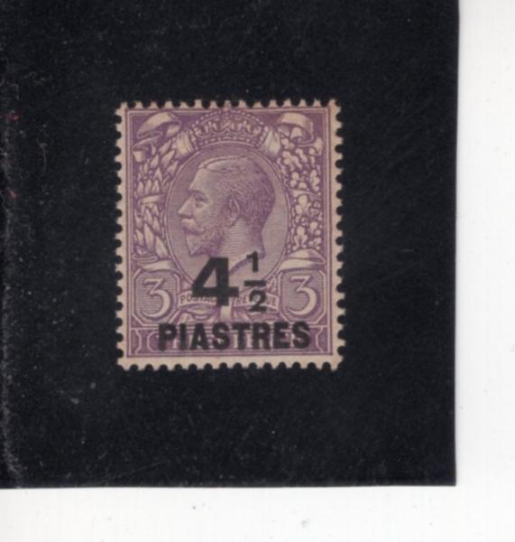 GREAT BRITAIN OFFICE ABROAD-TURKISH EMPIRE(��Ű ���� �ؿ� ���� �繫��)-#58-4 1/2pi on 3p-GEORGE V(���� 5��)-1921��