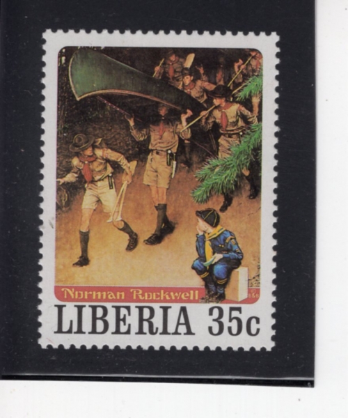 LIBERIA(���̺�����)-#857-35c-NORMAN ROCKWELL(��� ����)-1979.9.1��