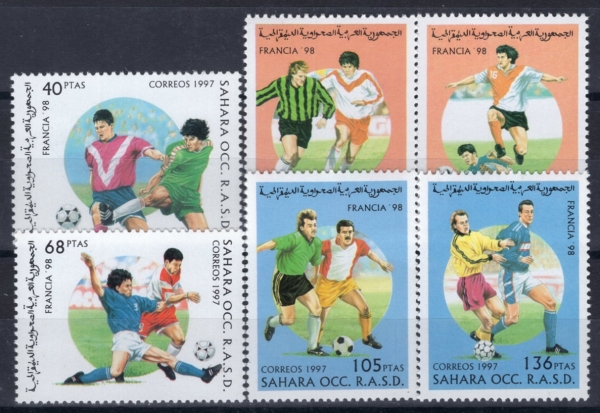 SAHARAUI(���϶� �ƶ� ���� ��ȭ��)-#NO(6��)-1998 WORLD SOCCER CHAMPIONSHIPS, FRANCE AND SOCCER PLAYERS(1970�� FIFA ������, �౸����)-1998��