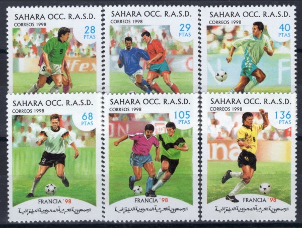 SAHARAUI(���϶� �ƶ� ���� ��ȭ��)-#NO(6��)-1998 WORLD SOCCER CHAMPIONSHIPS, FRANCE AND SOCCER PLAYERS(1970�� FIFA ������, �౸����)-1998��