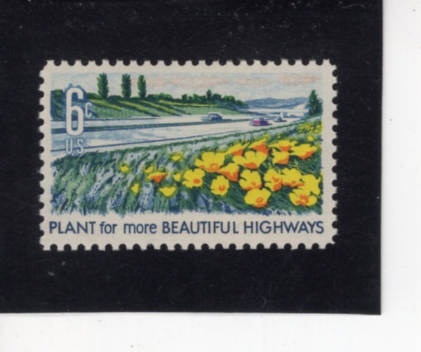 UNITED STATES(�̱�)-#1367-6c-POPPLES AND LUPINES ALONG HIGHWAY(���ӵ��θ� ���� �ִ� ��ͺ�� ����)-1969.1.16��