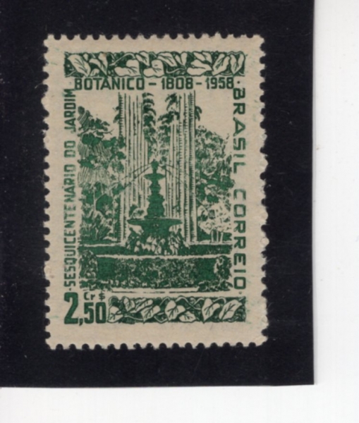 BRAZIL(�����)-#870-2.50cr-FOUNTAIN AND BOTANICAL GARDEN, RIO DE JANEIRO, 150TH ANNIV.(���쵥�ڳ��̷� �Ĺ���)-1958.6.13��
