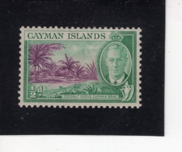 CAYMAN ISLANDS(���̸� ����)-#123-1/2p-COCONUT GROVE(���ڳ� ��)-1950.10.2��
