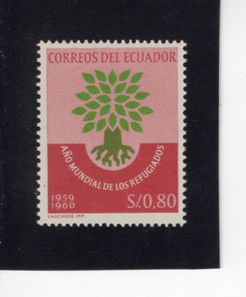 ECUADOR(���⵵��)-#656-80c-UPROOTED OAK EMBLEM(�Ѹ�° ���� ������ ������)-1960.4.7��