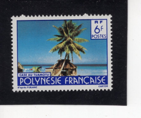 FRENCH POLYNESIA(�������� �����׽þ�)-#318-6fr-PALM AND HUT, TUAMOTU(�Ŀ���� ������ ���ڼ�, ���θ�)-1979.3.8��